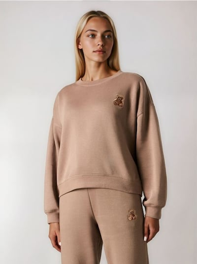 Rundhals-Sweatshirt mit Stickerei