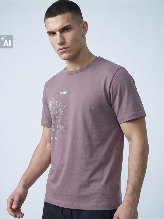 Sinsay - Tricou slim fit din bumbac cu mânecă scurtă Active - mov