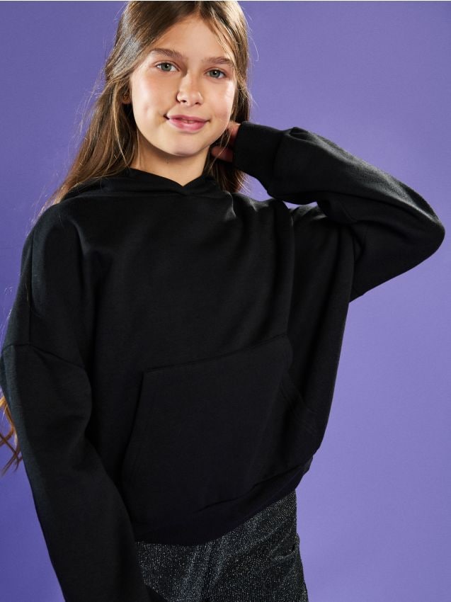 Sinsay - Hanorac basic - negru