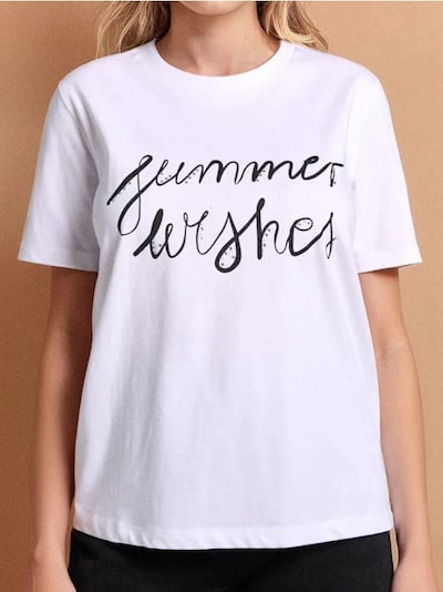 Bombažna majica z napisom