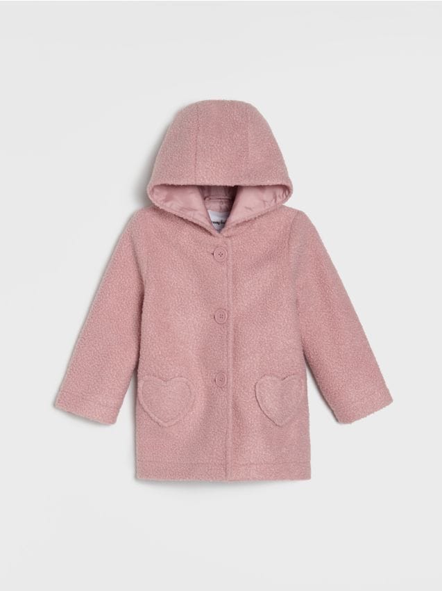 Sinsay - Dlhá bunda s kapucňou - pastelová ružová