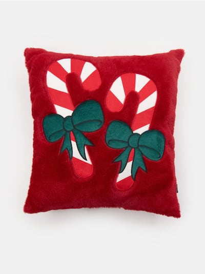 Božićni jastuk sa printom šećernih štapića