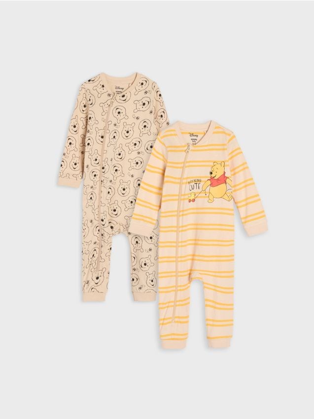 Sinsay - Set de 2 salopete din bumbac Winnie the Pooh - crem