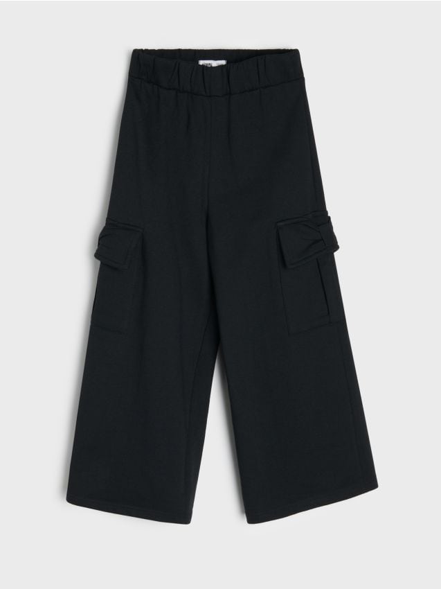 Sinsay - Pantaloni cargo din bumbac - negru