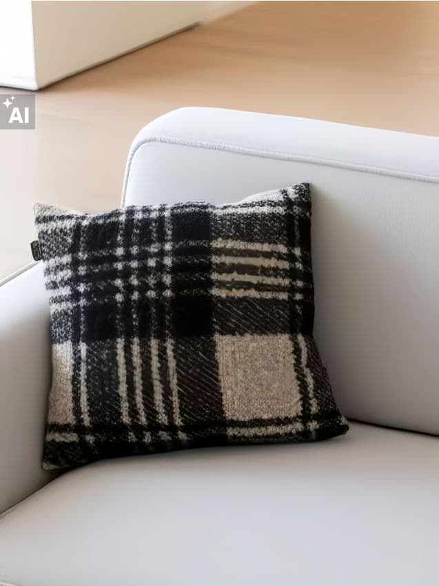 Sinsay - Pernă decorativă în carouri - negru