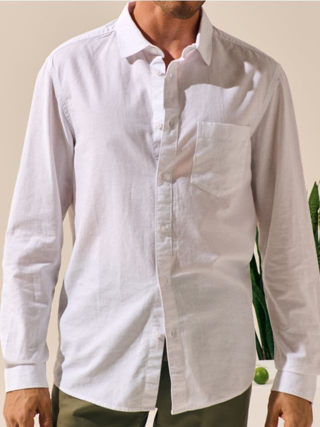 Regular fit pamučna košulja Boja bijela - SINSAY - 9937S-00X