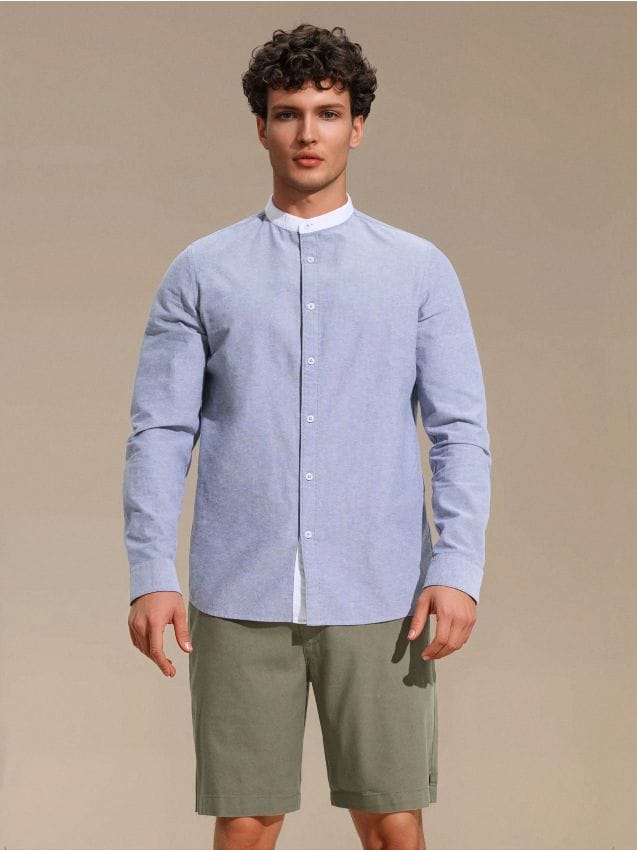 Bombažna srajca slim fit - SINSAY