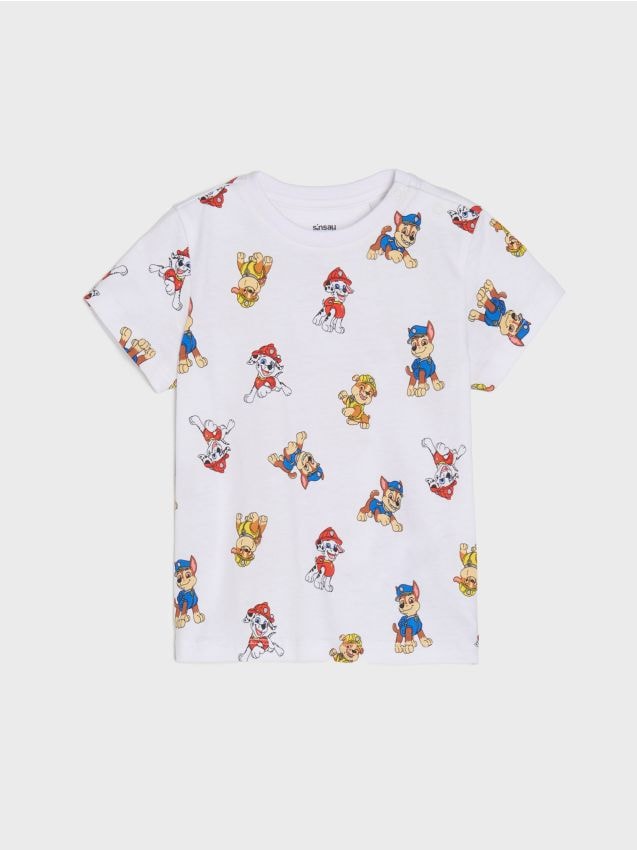 Sinsay - Bavlnené tričko Paw Patrol - biela