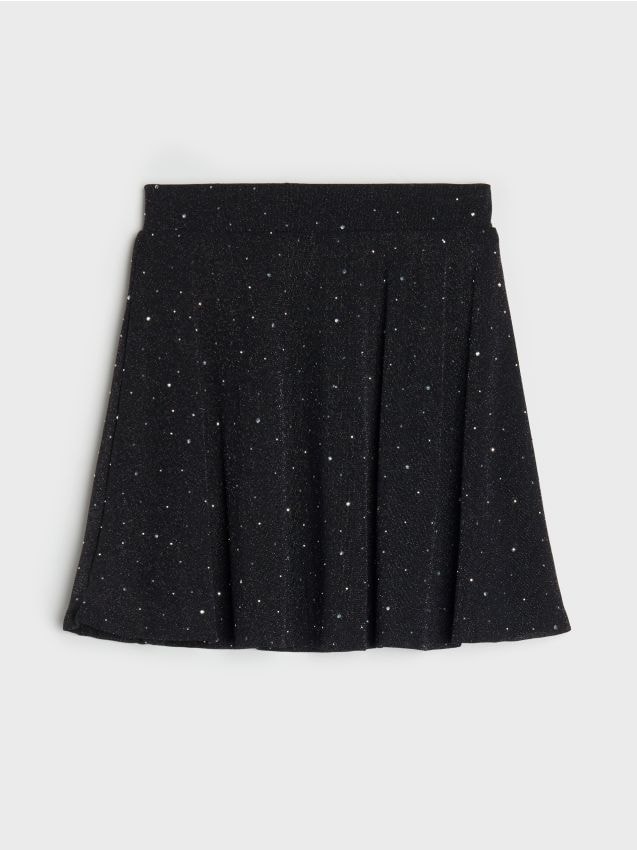 Sinsay - Fustă mini din paiete - negru