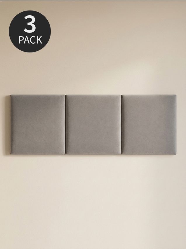 Sinsay - Panouri tapițate pătrate 3 pack - gri deschis
