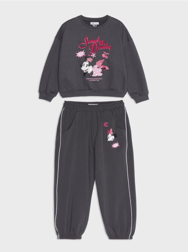 Sinsay - Pamučni komplet: crewneck dukserica i jogger hlače s printom Minnie Mouse
