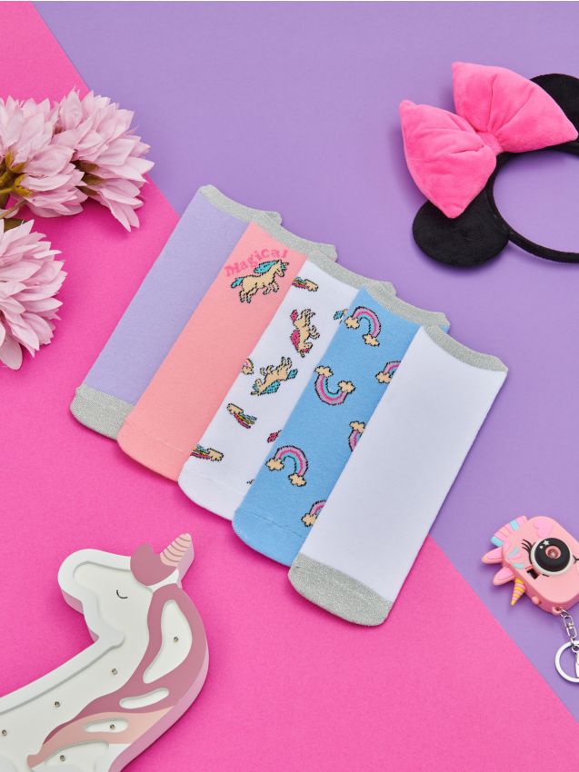 Sinsay - Súprava 5 párov ponožiek - viacfarebná