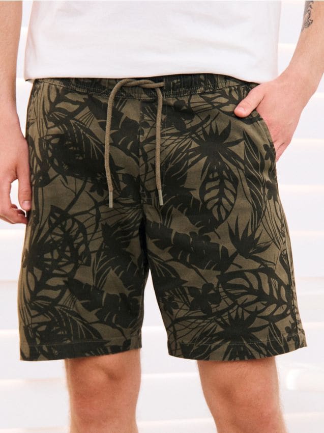 Sinsay - Pantaloni scurți jogger - albastru-verzui