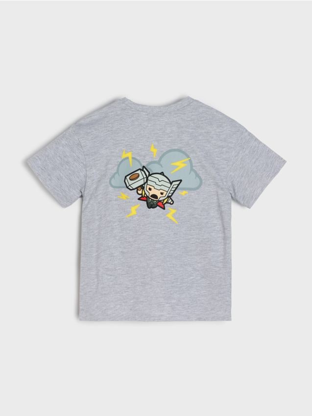 Sinsay - Tričko Marvel Kawaii Art Collection - stredne sivá