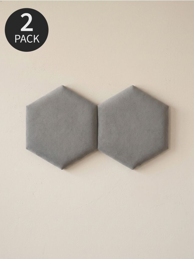 Sinsay - Panouri de perete hexagonale tapițate 2 pack - gri deschis
