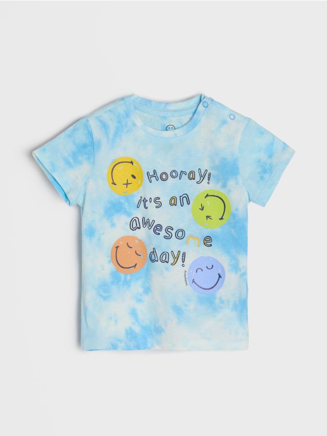Tričko s krátkým rukávem s efektem batiky SmileyWorld® - SINSAY