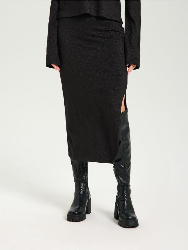 Sinsay - Midisukňa - čierna