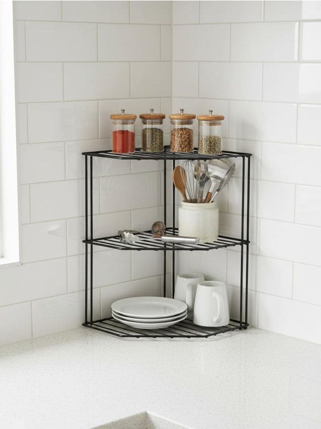 Sinsay - Raft metalic cu trei niveluri de tip stativ - negru