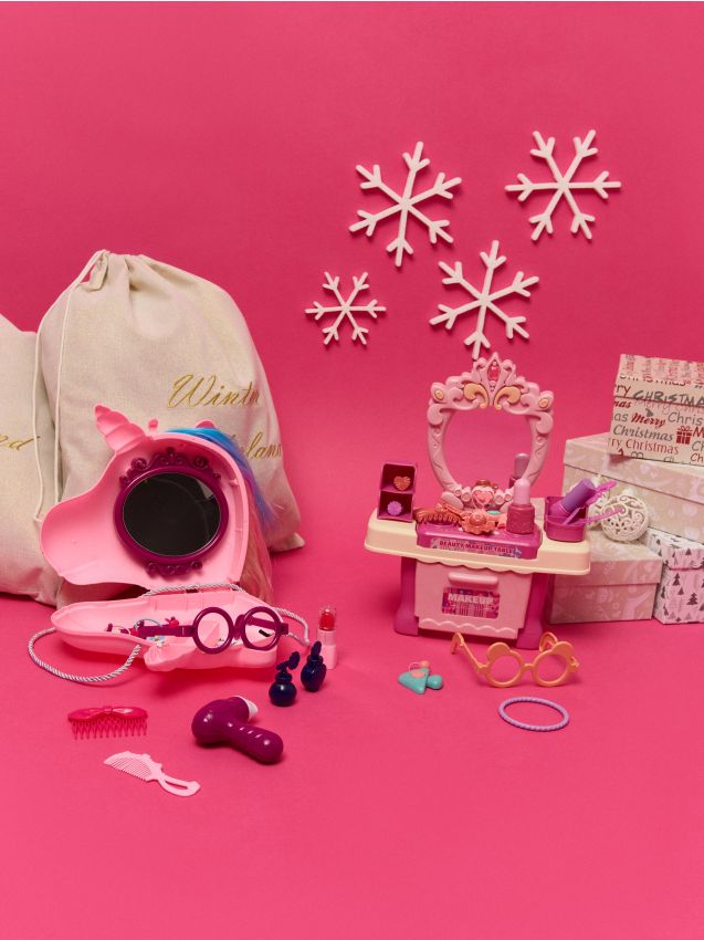 Sinsay - Kabelka v tvare jednorožca s doplnkami - ružová