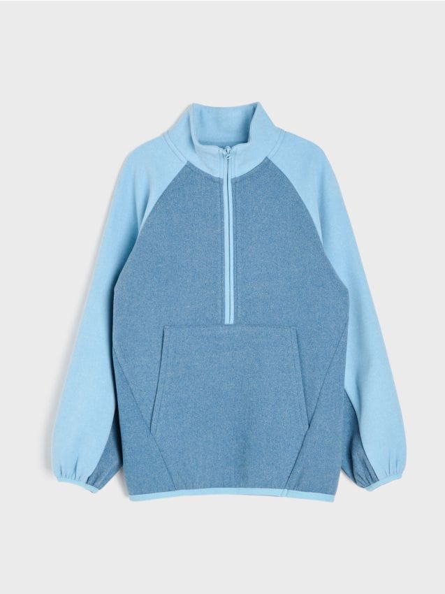 Sinsay - Bluză sport half-zip cu izolație termică Active - bleumarin