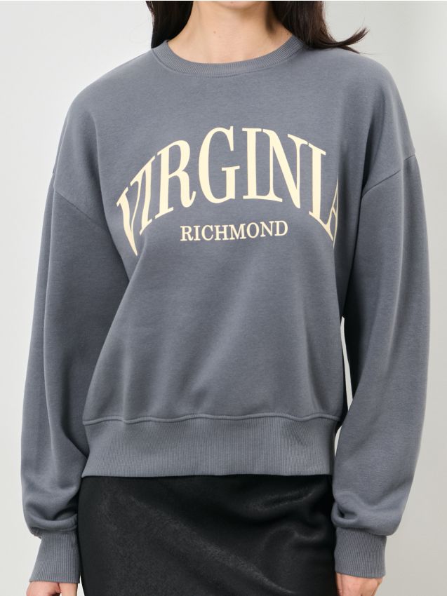 Sinsay - Mikina s okrúhlym výstrihom - antracitová