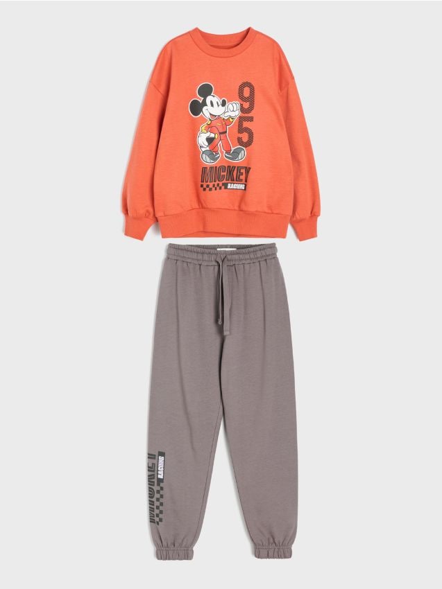 Sinsay - Set din bumbac: bluză și pantaloni Mickey Mouse - multicolor