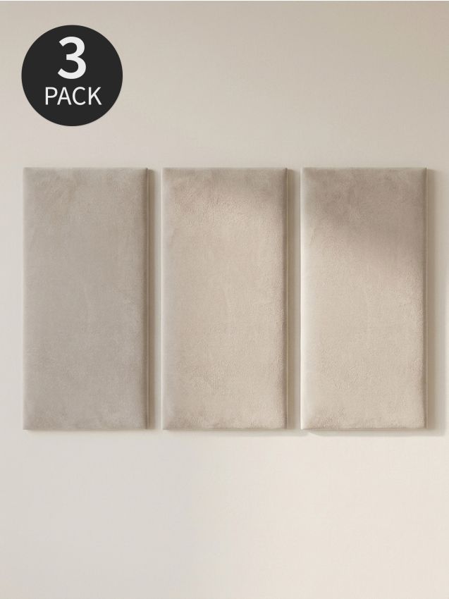 Sinsay - Panouri tapițate dreptunghiulare 3 pack - nude