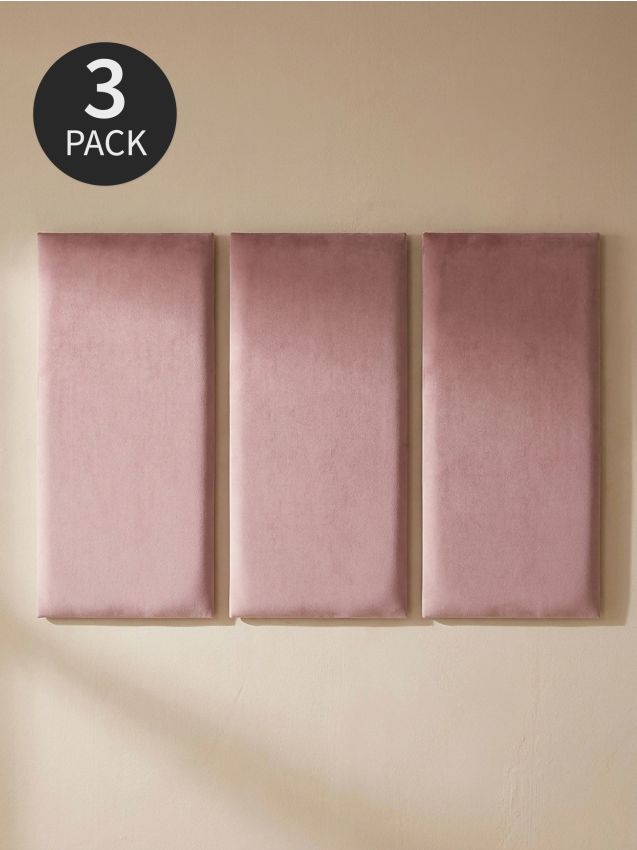 Sinsay - Panouri tapițate dreptunghiulare 3 pack - roz-pastel
