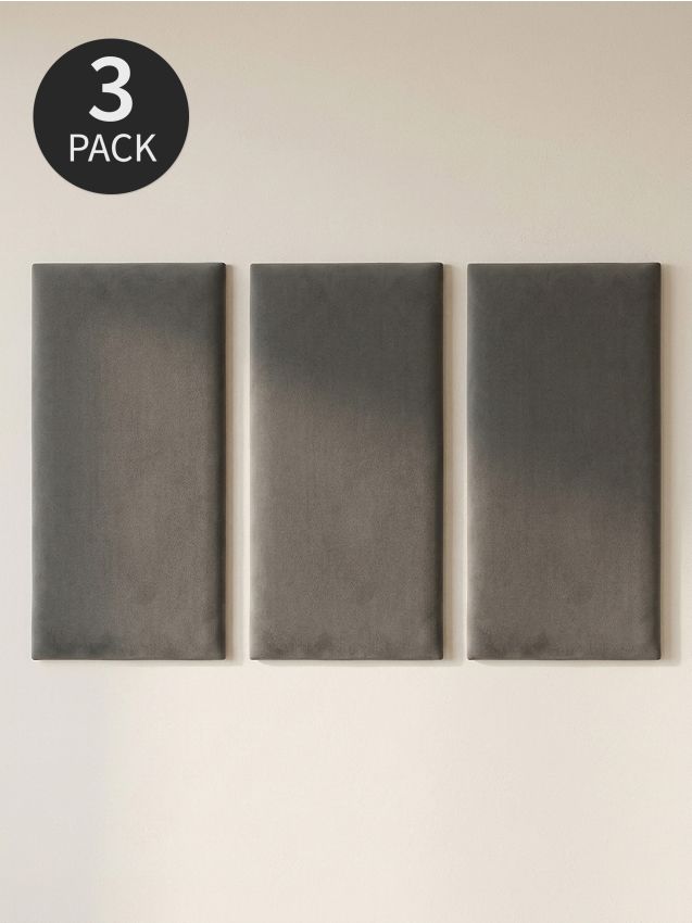 Sinsay - Panouri tapițate dreptunghiulare 3 pack - gri deschis