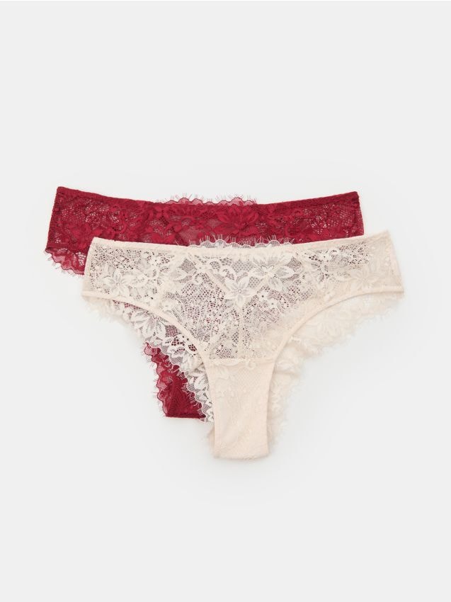 Sinsay - Chiloți cu croială braziliană 2 pack - multicolor