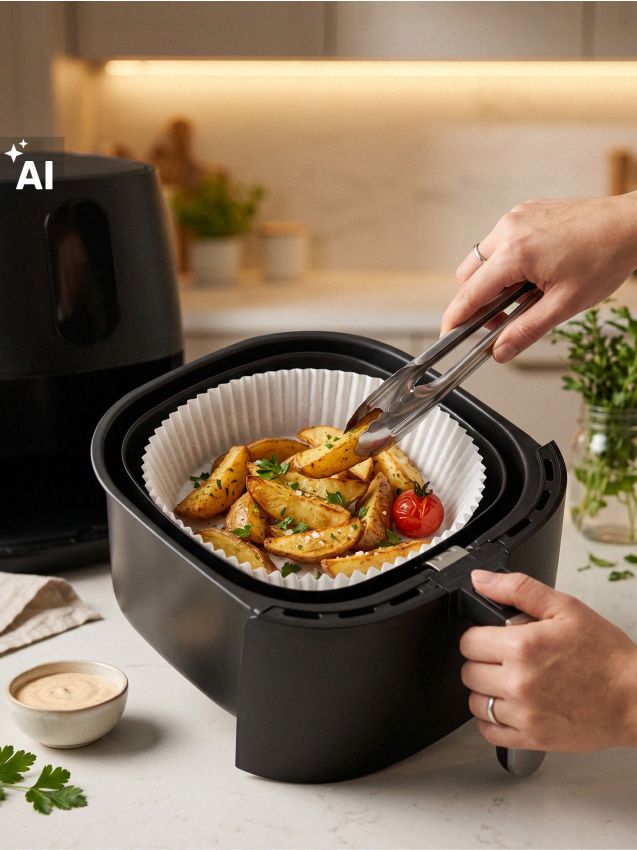 Sinsay - Forme de hârtie pentru air fryer 100 pack - alb