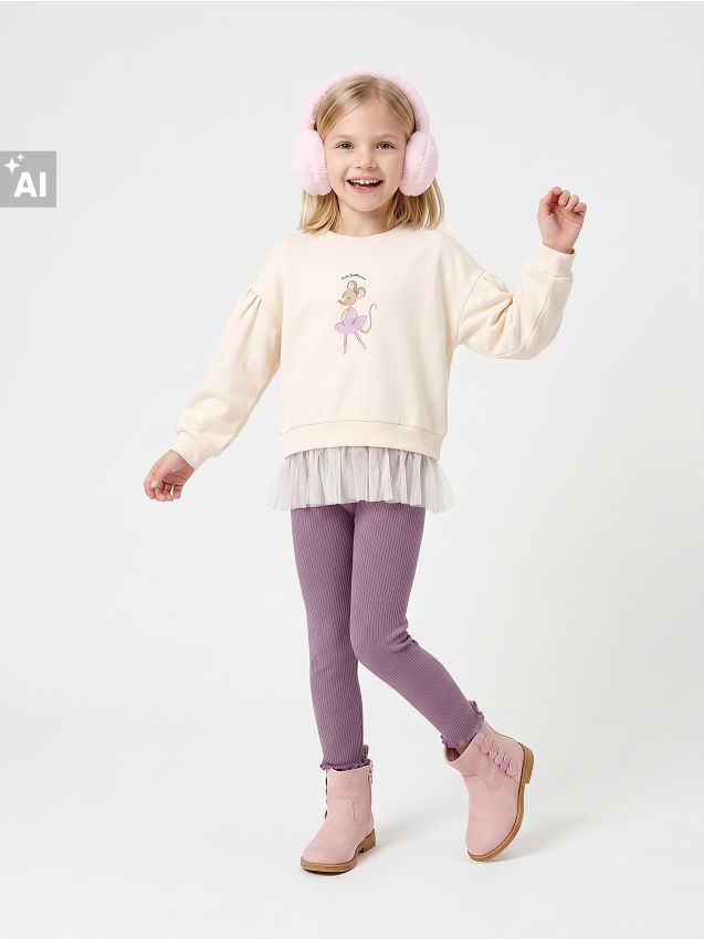 Sinsay - Set: bluză și colanți cu bumbac - multicolor