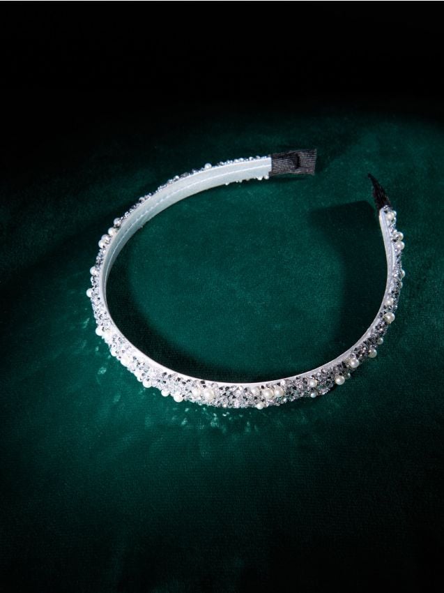 Sinsay - Čelenka s perlami - strieborná