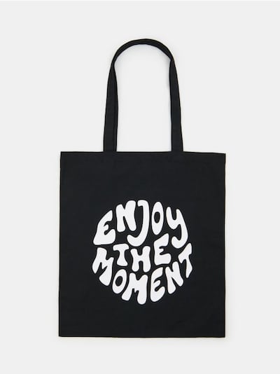 Τσάντα shopper υφασμάτινη με επιγραφή
