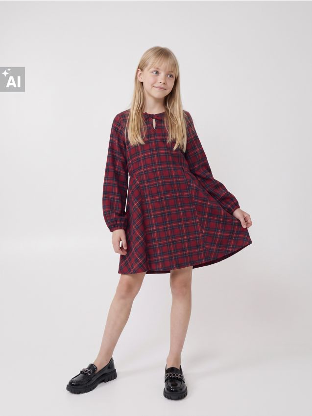 Sinsay - Rochie în carouri cu bumbac - multicolor