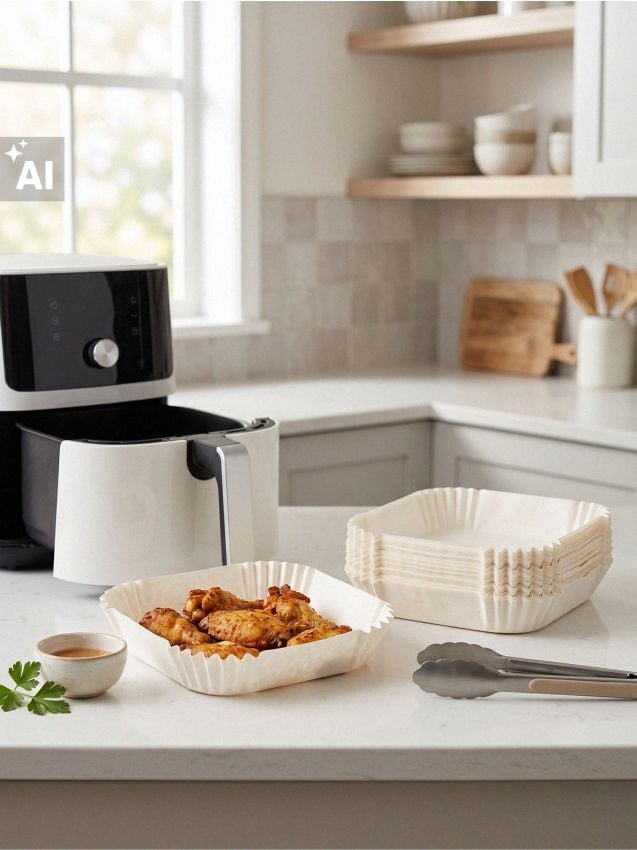 Sinsay - Forme de hârtie pentru air fryer 100 pack - alb