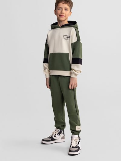 Minoti dres chłopięcy z kapturem w panele, khaki