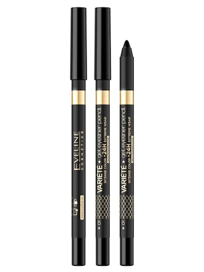 Eveline Cosmetics Variete Kredka do oczu żelowa wodoodporna - 01 Pure Black