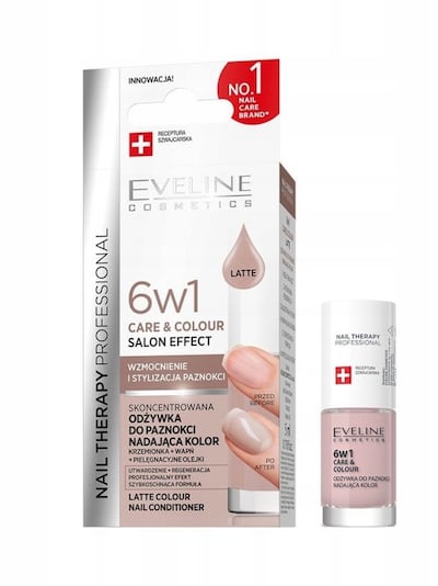 Eveline Cosmetics Nail Therapy Odżywka do paznokci nadająca kolor 6w1 Latte