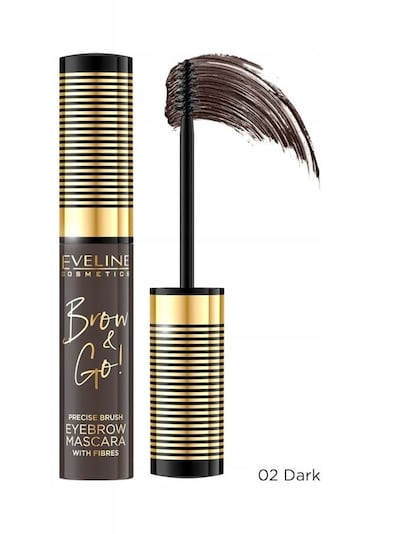 Eveline Cosmetics Brow&Go! Maskara do brwi No 02 - Dark