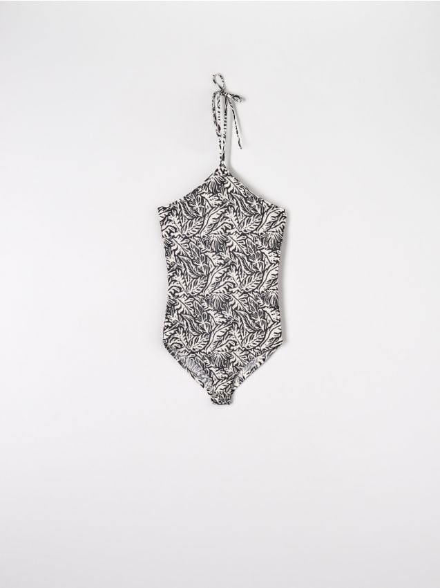 Sinsay - Body cu legare la gât și model vegetal - multicolor