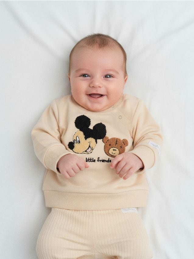 Sinsay - Úpletová súprava Mickey Mouse - krémová