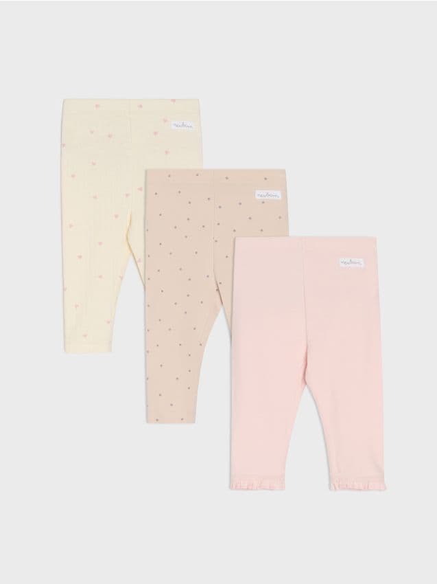 Sinsay - Súprava 3 legín - pastelová ružová