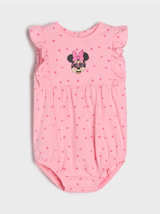 Sinsay - Body din bumbac cu imprimeu Minnie Mouse - roz