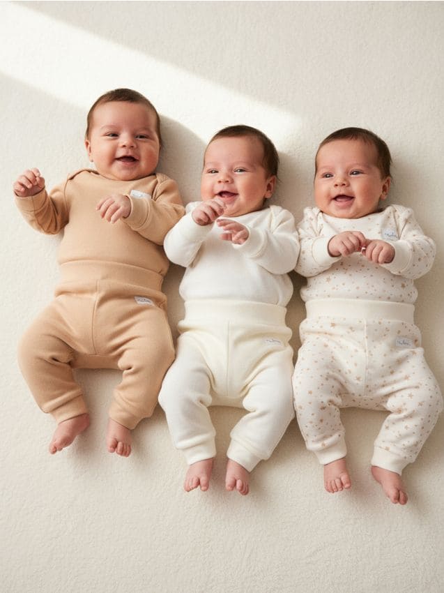 Sinsay - Bavlnené nohavice 3 balenie - krémová