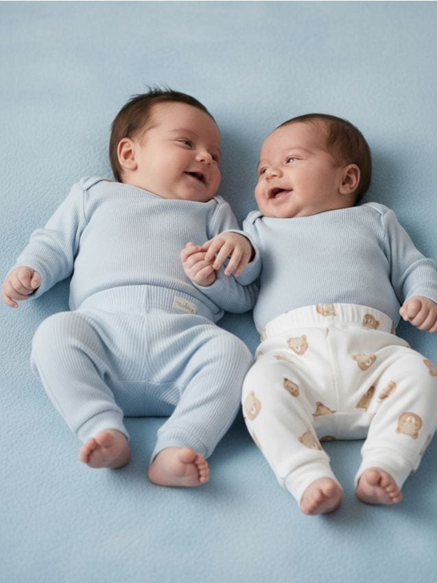 Sinsay - Dvojbalenie bavlnených legín - svetlomodrá