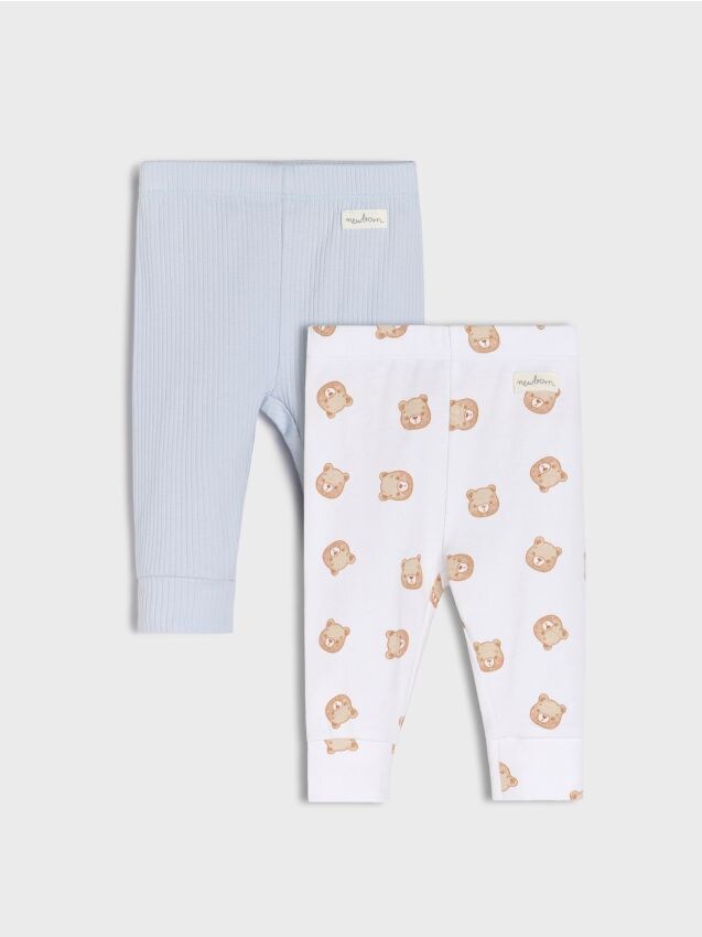 Sinsay - Dvojbalenie bavlnených legín - svetlomodrá