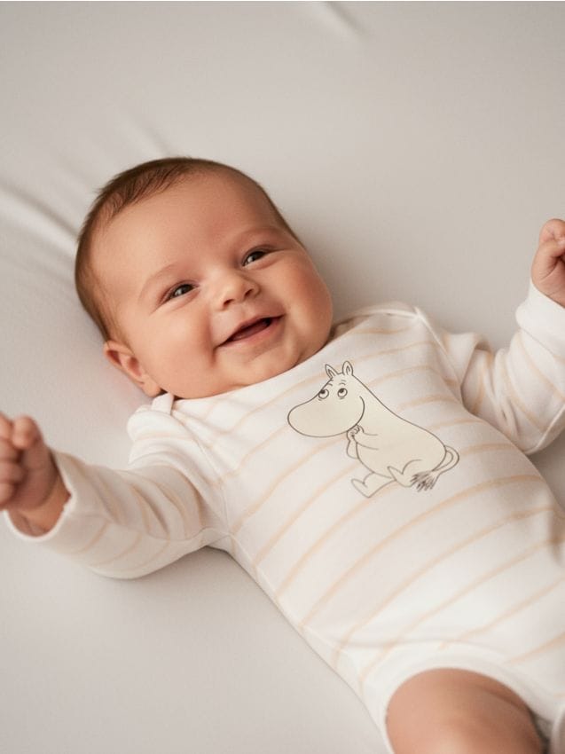 Sinsay - Prúžkované body The Moomins - biela