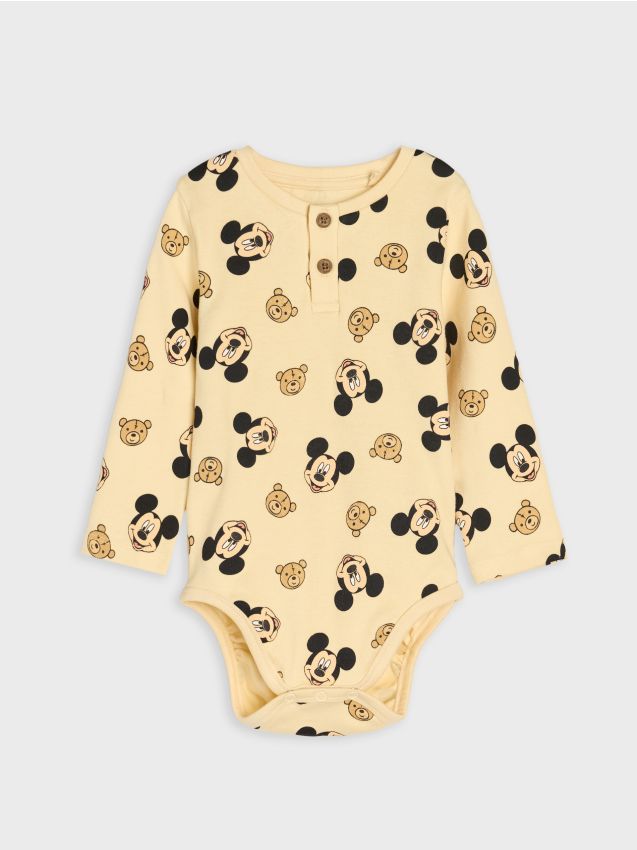 Sinsay - Bavlnené body Mickey Mouse - krémová