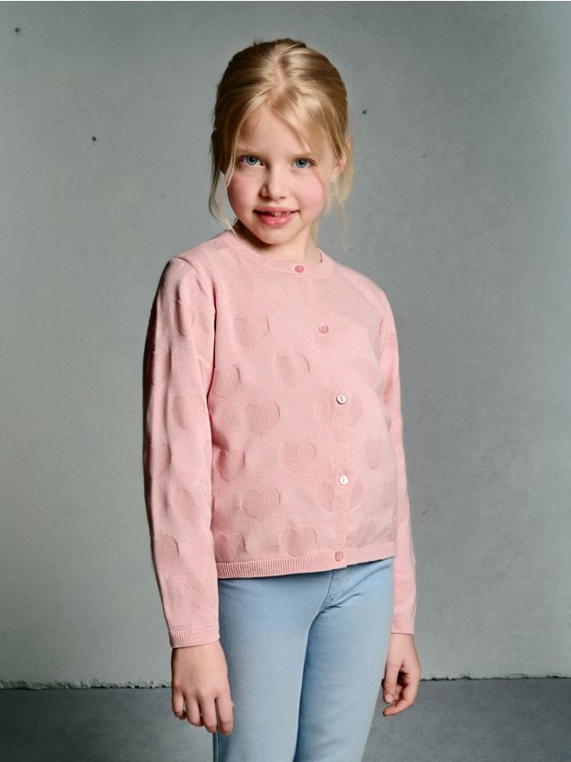 Sinsay - Pulover cu nasturi - roz-pastel